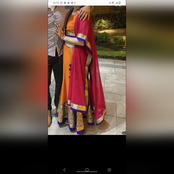 Orange and purple lehenga - Picture 2 of 6